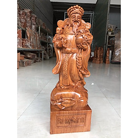 Tượng phật ông thần tài bằng gỗ hương đá liền khối kt cao 60×20×15cm 
