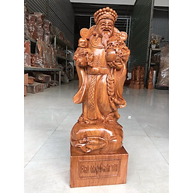 Mua Tượng phật ông thần tài bằng gỗ hương đá liền khối kt cao 60×20×15cm