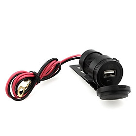 12V Black Waterproof Motorbike Phone USB Charger Power Adapter Socket