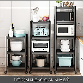 Kệ Để Đồ Inox Kệ Nhà Bếp Đa Năng Có Bánh Xe, Đựng Đồ Nồi Cơm Điện, Lò Nướng