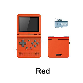 V90 3 inch màn hình IPS Flip Handheld Console Dual 64 bit Open System Trò chơi Trò chơi 16 mô phỏng cho PS1 Kids Quà tặng 3D Trò chơi mới: Red 16G