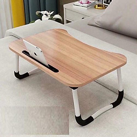 Mua Bàn Học Gấp Gọn Thông Minh Có Khe Cắm Ipad  - Café Sữa - Hàng Chất Lượng