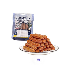 Xương bàn chải 2 đầu gặm sạch răng gói 100g ăn vặt cho chó Saly Q PF20TK