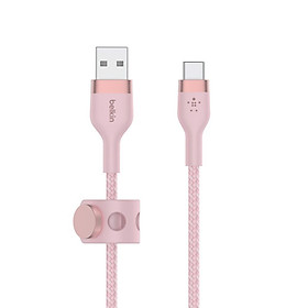 Cáp sạc usb type c boost↑charge pro flex belkin vỏ silicon bọc dù 60w - hàng chính hãng - cab010bt