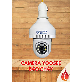 Camera Yoosee Bóng Đèn 5Mpx Có Báo Khói, Báo Cháy, Xoay 360, Xem Đêm Có Màu 8 Led - Hàng Nhập Khẩu