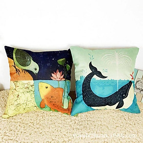 Mua Gối vuông trang trí chim và cá loại tốt