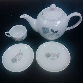 Mua Ấm trà Hoa Hồng Bát Tràng sứ trắng đẹp Dung Tích 500 ml