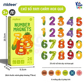 Đồ chơi giáo dục – Bộ chữ cái / Bộ chữ số nam châm hình con vật, trái cây, rau củ - chính hãng MIDEER