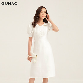 Đầm lá cổ phối nút GUMAC DB162
