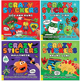 Combo 4 cuốn Crazy stickers Sáng tạo cùng đồ vật hàng ngày