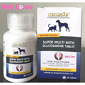 Natural Pet bổ sung dinh dưỡng và Glucosamine hỗ trợ xương khớp cho chó mèo (1 hộp x 60 viên)