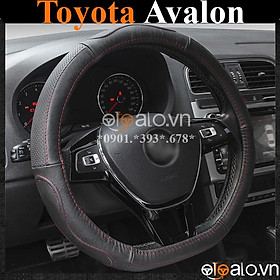 Bọc vô lăng D cut xe ô tô Toyota Avalon volang Dcut da cao cấp - OTOALO - Đen chỉ đen