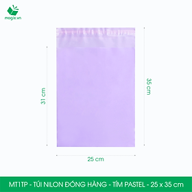MT1TP - 25x35 cm  - Túi nilon gói hàng - 100 túi niêm phong đóng hàng màu tím pastel