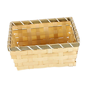 Bamboo Storage Bin Snacks Toy Storage Basket for Closets Laundry Room Office