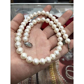 Chuỗi Đeo Cổ Size 10 Ly Màu Trắng Ngà Bạc 925, Dây Chuyền Ngọc Trai Nước Ngọt Dễ Thương - Trường Thịnh Ngọc Trai