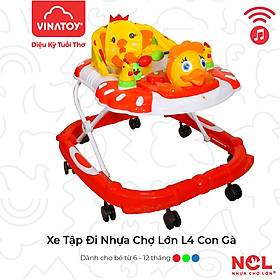 Xe Tập Đi Trẻ Em Nhựa Chợ Lớn L4 Con Gà  Dành Cho Bé Từ 6 - 12 Tháng - M1726B-XTĐ