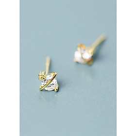 Bông Tai Nữ | Bông Tai Nữ Bạc Đơn Giản B2422 - Bảo Ngọc Jewelry