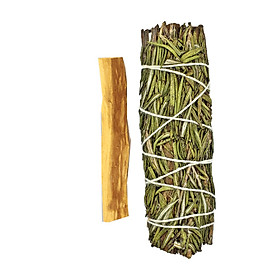 Combo 1 bó hương thảo và 1 thanh palo santo - gỗ trắc xanh5-6gr (Combo07)