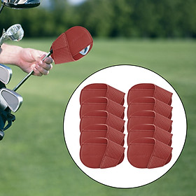 10x Golf Club Headcovers PU Leather Golfer Gift Durable Golf Iron Covers Set