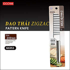 Mua  HÀNG CHÍNH HÃNG Dao thái hình zig-zac dài 24cm  lưỡi dài 12cm bằng thép không gỉ an toàn sức khỏe GGOMi Hàn Quốc GG353