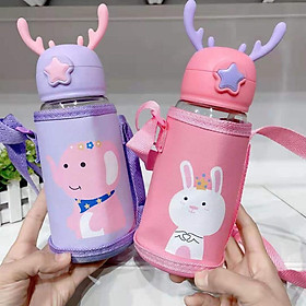 Mua Bình Nước Tuần Lộc Sừng Huơu Có Túi Vải 600ml(Nhựa Trong Ko Họa Tiết Kèm Túi)MỚI