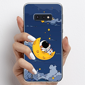 Ốp lưng cho Samsung Galaxy S10E nhựa TPU mẫu Phi hành gia trăng vàng