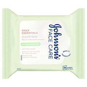 Johnson & Johnson Face Care Oil Balancing Facial Cleansing Wipes For Combination Skin 25 Pack
