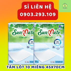 Combo 2 gói tấm lót người lớn Sunmate 10 miếng size 45x70cm