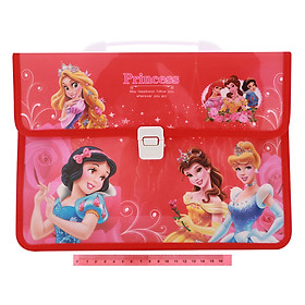 Combo Cặp Học Sinh 2 Ngăn Và Thước Nhựa - Hình Princess