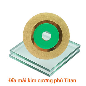 Đĩa mài kính kim cương phủ titan vàng hạt mịn 120 µm, Ø100mm, dày 1mm,  trục 20mm, 12000 vòng/phút 