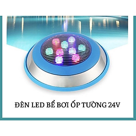 Mua ĐÈN LED DƯỚI NƯỚC  Đèn Ốp Bể Bơi 9W  12W Vỏ Ngoài Inox Viền Xanh Trang Trí Bể Bơi Hoặc Hồ Cá Hay Ốp Tường