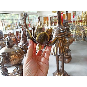 Mua Hoa sen để nến bằng đồng cao cấp cao 7cm x12cm hun màu giả cổ  sen đồng để nến  phụ kiện thờ cúng