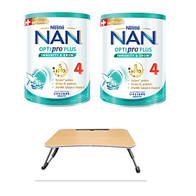 Bộ 2 lon sữa bột nestlé nan optipro plus 4 800g/lon với 5hmo giúp tiêu hóa tốt + tăng cường đề kháng + tặng bàn học gấp gọn - bé 2-6 tuổi