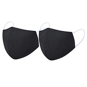 2pcs Anti Pollution Mouth Cover Reusable Dust Proof Face Cover Black