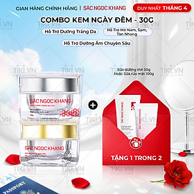Bộ kem dưỡng ngày và đêm: Kem ban ngày 5 trong 1 (30ml) + Kem ban đêm (30g) giúp dưỡng ẩm, nâng tông, sáng da, làm mờ vết thâm, sạm, nám