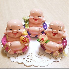 Mua Bộ 03 tượng Tam Đa Phúc Lộc Thọ 7.5cm - mẫu Di Lặc