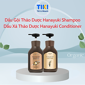 Bộ Dầu Gội & Dầu Xả Thảo Dược Hanayuki Chính Hãng Sạch gàu , Kích Thích Mọc Tóc , Phục Hồi Hư Tổn 300g X 2