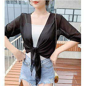 Áo khoác voan cột tà 01 chất vải đẹp, mềm mại, thoáng mát, khoác nhẹ bên ngoài, thanh lịch C134