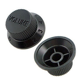 Bell Knobs Top Hat Tone Volume Control for Sq ST Style Guitar Parts - Black