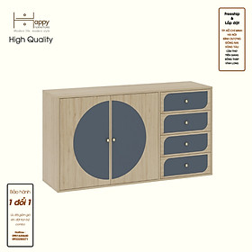 [Happy Home Furniture] BANA, Tủ lưu trữ 2 cửa mở - 4 ngăn kéo, 140cm x 40cm x 76cm ( DxRxC), TCM_126