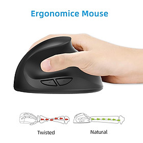 Hình ảnh Ergonomic Mouse  Optical Vertical Mice Rechargeable for Gamers Black
