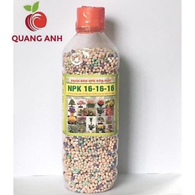 Phân tan chậm NPK tổng hợp 16-16-16 chuyên dùng cho hoa, cây cảnh chai 500g