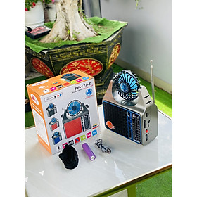 Quạt Mini 4in1 FP 128S Có Đài FM, Đèn Pin, Sạc Năng Lượng Mặt Trời – Hỗ Trợ USB, Bluetooth, TF, AUX Nhỏ Gọn Thông Minh Hàng Nhập Khẩu