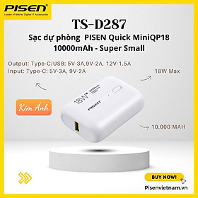 Mua Sạc dự phòng PISEN Quick-miniQP18 (TS-D287) 10000mAh  sạc nhanh công suất  18W  Hàng chính hãng bảo hành 24 tháng