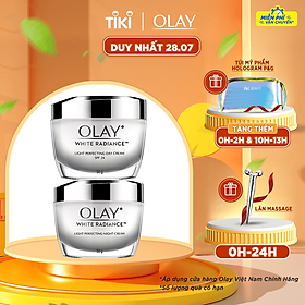 Combo Kem Dưỡng Ẩm Trắng Da Ngày Đêm Olay White Radiance 50g