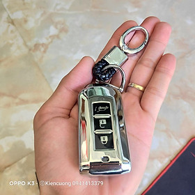 Bao Chìa Khóa Ô tô các dòng Xe Mitsubishi: Xpander, Outlander, Attrage nút silicon mạ crom (bản không chìa) Full Hộp