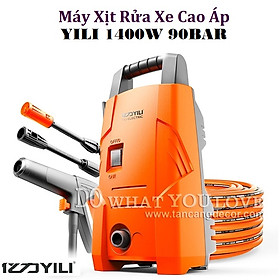 Máy Xịt Rửa Xe Cao Áp Rửa Xe Bọt Tuyết YILI 220V 1400W 90Bar Nhỏ Gọn Mạnh Mẽ Máy Rửa Xe Gia Đình