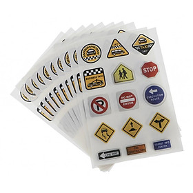 10 sheets traffic life sign mark symbol stickers for scrapbooking diary