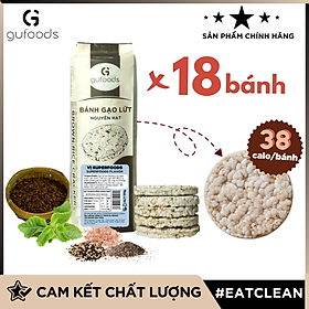 Bánh gạo lứt GUfoods (170g) - Không chiên dầu, Không đường, Từ gạo và ngũ cốc nguyên hạt, Lành mạnh, Phù hợp Eat clean, Ăn vặt healthy, Thực dưỡng, Tập gym, Thuần chay, Đa dạng hương vị - Vị superfoods