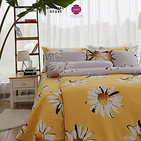 Mua Vỏ gối ôm 100% cotton lụa sateen  tơ thiên nhiên Hàn Quốc by GRAND  hoạ tiết hoa hướng dương hiện đại  sống động Không có đánh giá